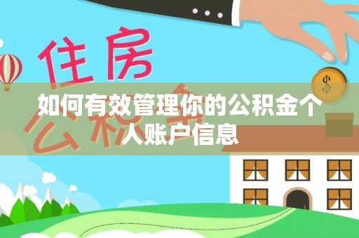绿园如何有效管理你的公积金个人账户信息